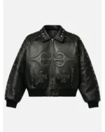 VIVET Cross Black Leather Jacket