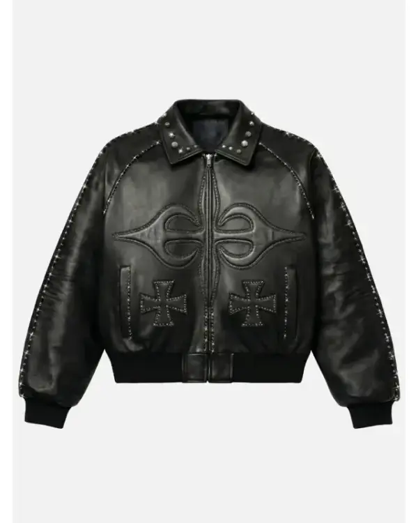 VIVET-Cross-Leather-Jacket VIVET Cross Black Leather Jacket